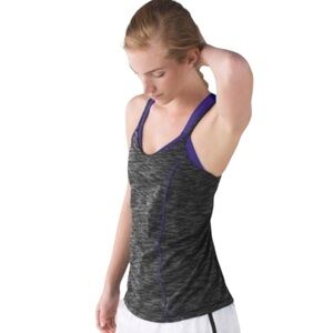 Lululemon Heather Black Iris Purple Run for Gold Tank
